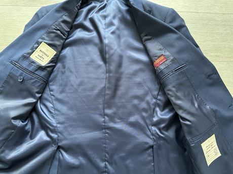 Pánský vlněný modrý oblek bottega del sarto, v. 48, 48