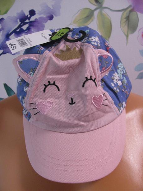 Dívčí bavlněná růžovo modrá kšiltovka, george,116