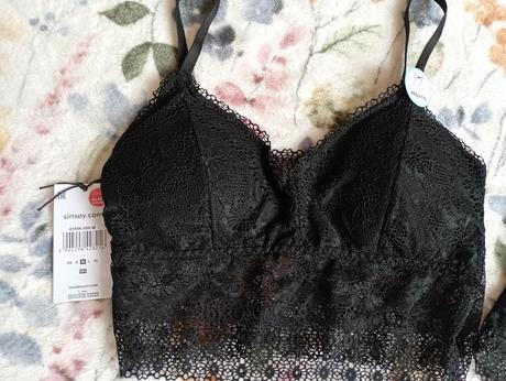 2x černá krajková braletka, sinsay,m