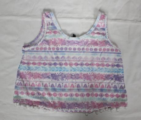 Ob34. krátké,široké tílko s bambulkami 10-11let, 146