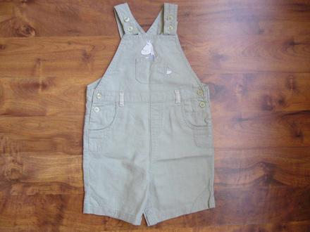 Next lněné lacláčkové kraťásky s dinosaurem 9-12 m, next,80