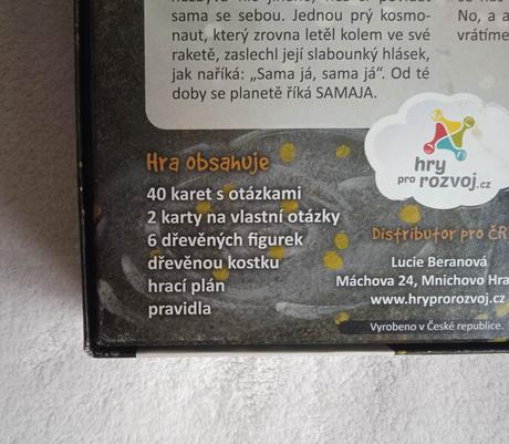 Stolní společenská hra samaja zvědavá planeta, 