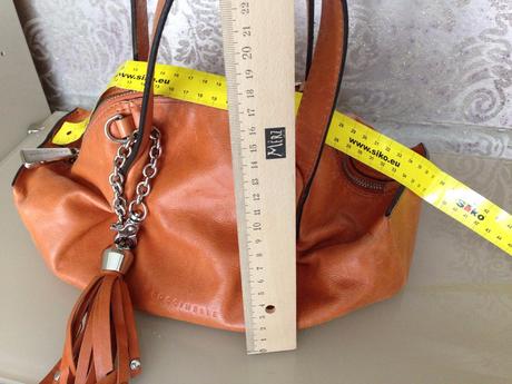 Kabelka a pásek coccinelle vintage oranžová kůže,