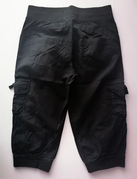 Černé bavlněné kalhoty vel 140 - 146, 140