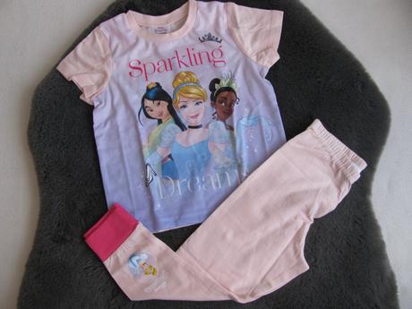 Růžové bavlněné pyžamko s princeznami disney, disney,98