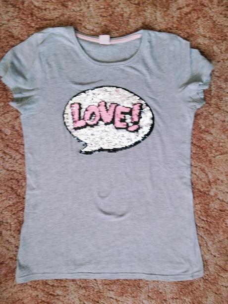 Tričko - měnící flitry 170/176, 170