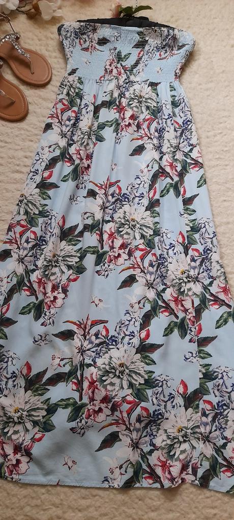 Amisu květované dlouhé šaty s rozparky, amisu,36