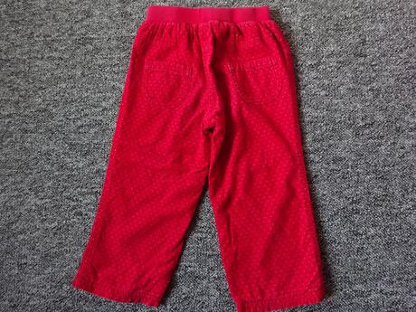 Manšestrové kalhoty červené, vel. 86/92, tu,86