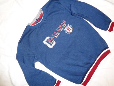 Luxusní vytepelná modrá mikina s nápisem, 152 / 158