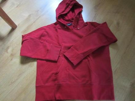 Červená klokánková mikina s kapucí, h&m,164