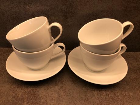 4šálky 2podšálky čaj servis ikea365+ bílá keramika, 