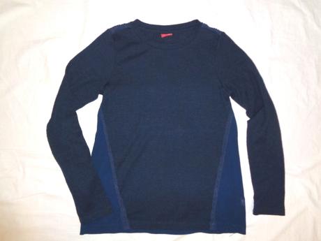 Luxusní modrý slabší svetr s krajkou - 13 let, 164