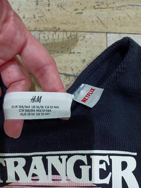 Dívčí tílko, crop-top vel. 158/164, h&m,158