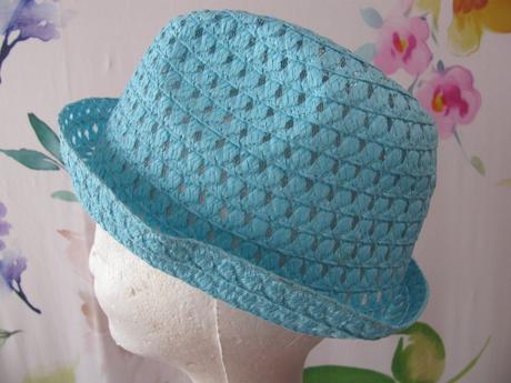 Dětský bledě modrý letní, plážový klobouk unisex, 152