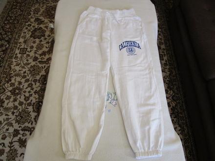 Pěkné bílé bavl. tepláky zn. zara, vel. 152, zara,152