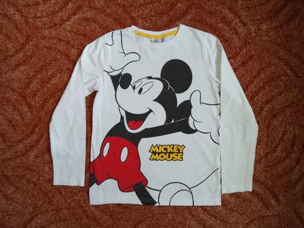 Bílé tričko triko s dlouhým rukávem mickey mouse, disney,128