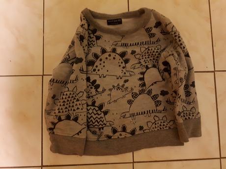 Šedá mikina s dinosaury, next,92