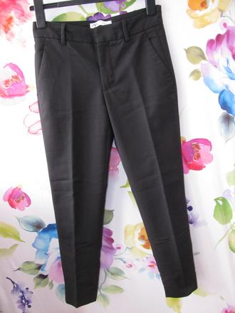 Dámské černé elastické kotníkové kalhoty, zara,34