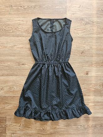 Černé šaty s puntíky takko fashion vel. xs, takko,xs