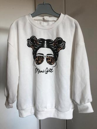 Bílá mikina s obličejem, 110