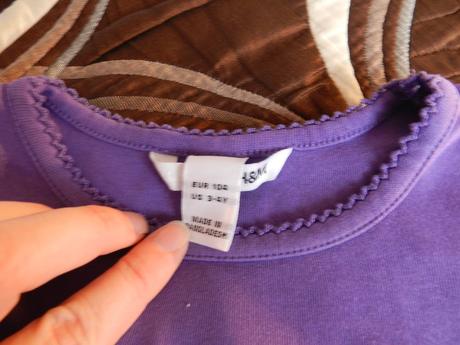 Tričko krátký rukáv fialové, h&m,104