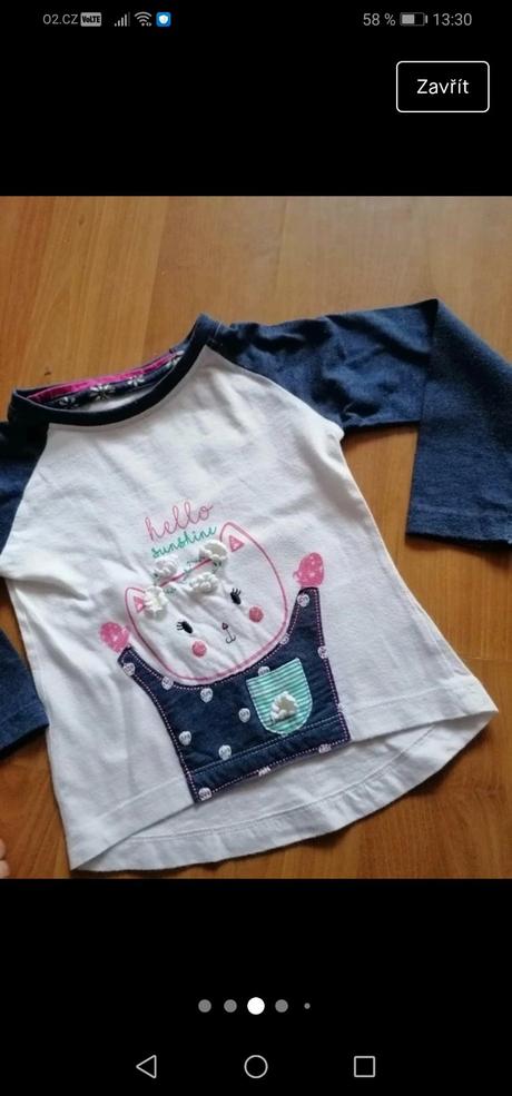 Dětské tričko s kočičkou, dunnes stores, 86