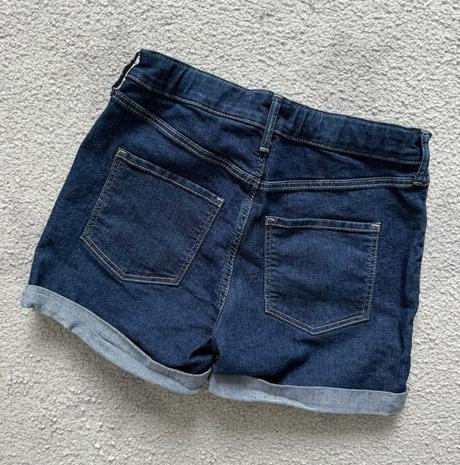 Džínové kraťasy tmavé hm, vel. 140, h&m,140