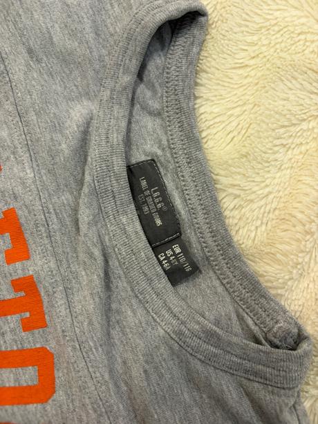 H&m 110/116 tricko sede s oranžovým napisem, h&m,110