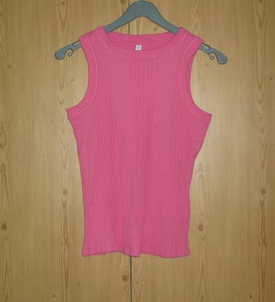 Růžové žebrované dámské tílko takko fashion, takko,s
