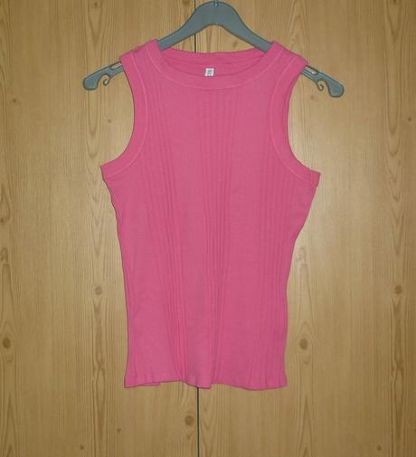 Růžové žebrované dámské tílko takko fashion, takko,s