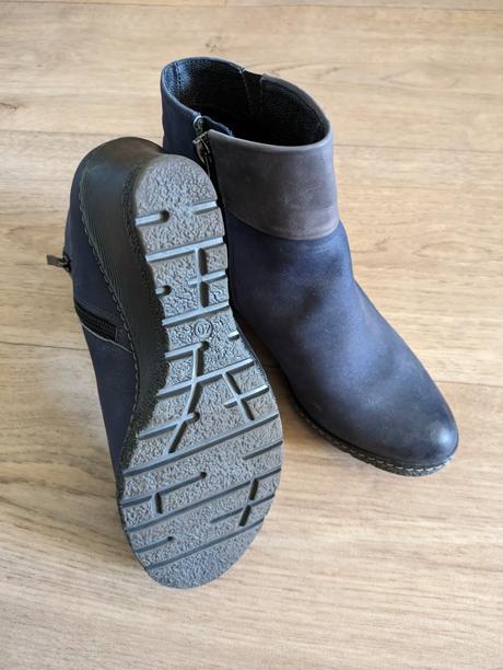 Krásné modré kožené kozačky vel. 40, 40