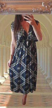 9eleven vzorované bavlněné dlouhé šaty, 