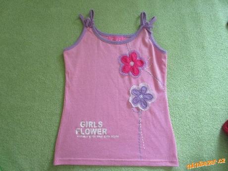 Tílko růžové s květinou, 128