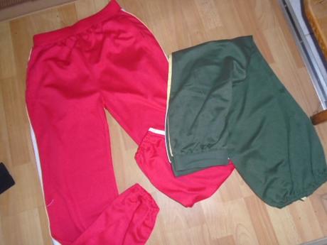 Tepláky zelené vel l/xl délka 110 cm, l