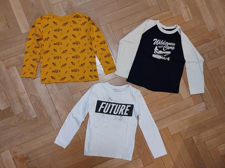 3x triko s dlouhým rukávem, primark,128