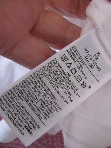Dětské bílé bavlněné tričko gap / unisex, gap,152