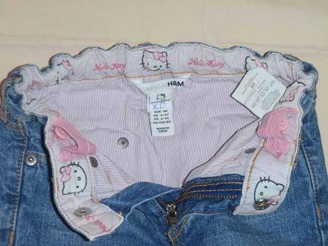 Džíny, rifle regulace v pase hello kitty h&m 98, h&m,98