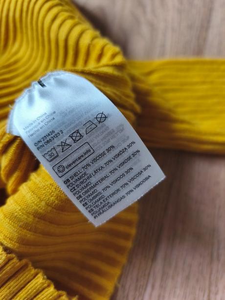 Žebrovaný crop top na zip 134/140, h&m,140
