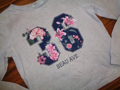 Luxusní crop top mikina s květy 158/164, h&m,158