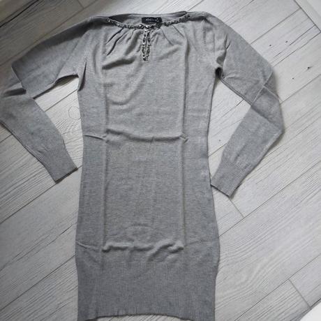 Šedé úpletové šaty ebelieve vel.s/m, s
