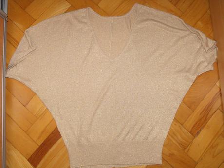 Zlatistý top s raglánovými rukávmi dorothy perkins, dorothy perkins,xs