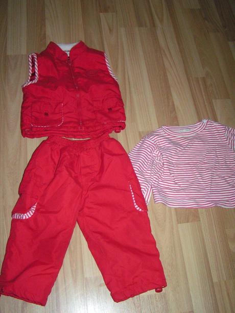 Komplet šusťáky + vesta, 80