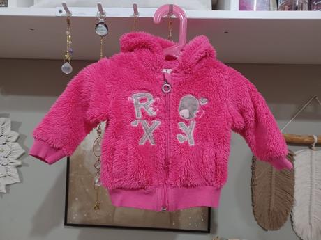 Růžová mikina chlupatka roxy 6-12m, roxy,68