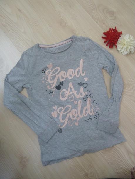 Šedé triko s dlouhým rukávem a nápisem, f&f,146