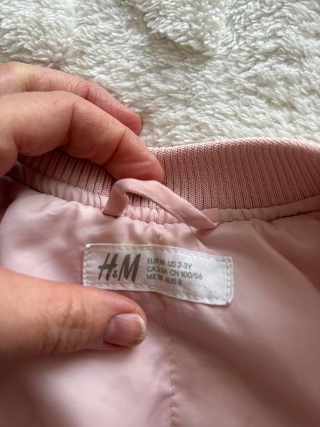 Bunda růžová se srdíčky bomber - v.92, h&m,92