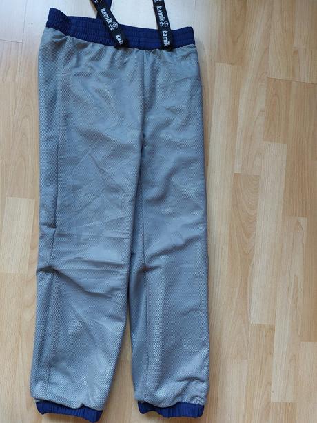 Podzimní kalhoty kamik, nepromokavé, 140,širší pas, 134