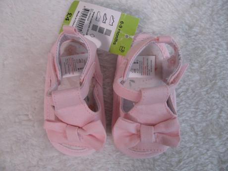 Dívčí růžové sandálky s mašličkou 6-9 měs., matalan,17