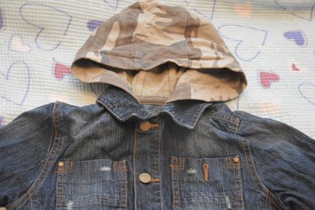 116 122 bavlněná džínová bunda s kapucí, denim,116