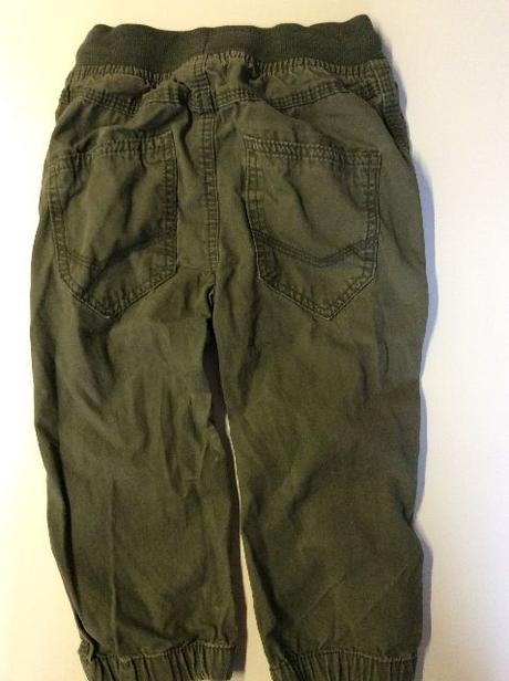 Khaki plátěné kalhoty, h&m,92