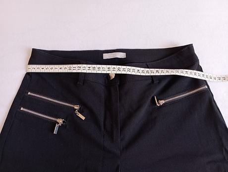 Šik elegantní černé kalhoty se zipy, gate,38